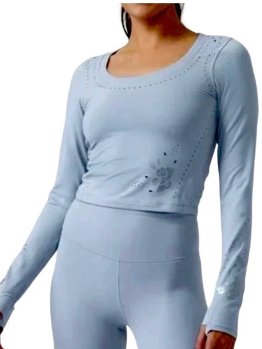 Athleta Powder Blue Long Sleeve me Performance Top